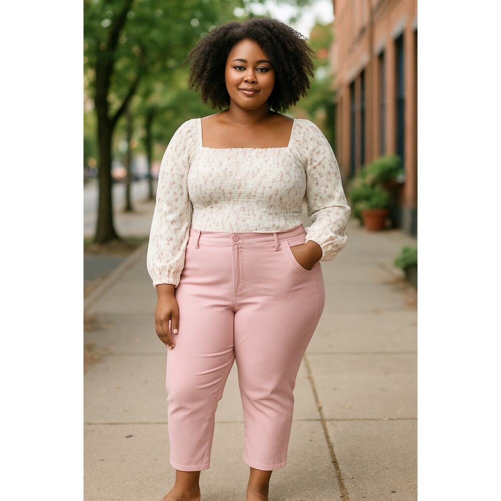 Lands’ End Women’s Cropped Pants Pink Size 20W